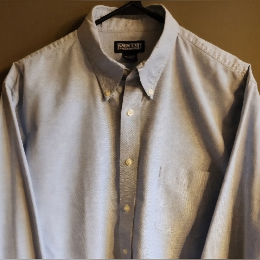 Lands' End Men's Dress Shirt Long Sleeve Button Down Blue Dress Or Casual Size M